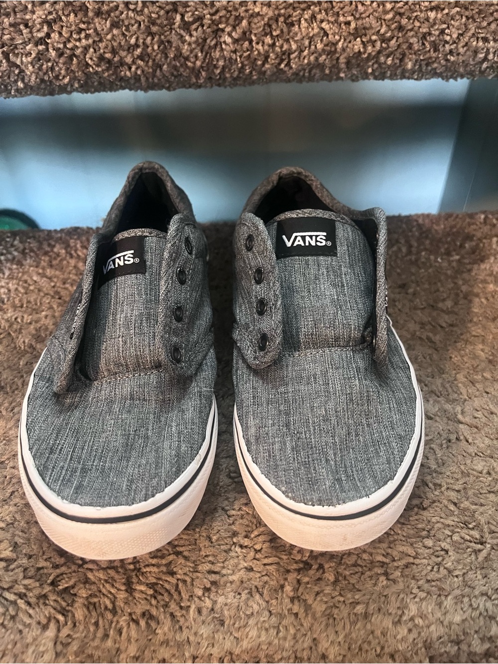 Vans Youth Shoes Size 3 Low Top Skate Laces Gray Fabric